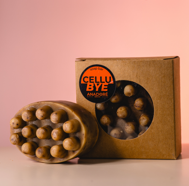 CelluBye | Антицелулитен масажен бар с кофеин, джинджифил и мента