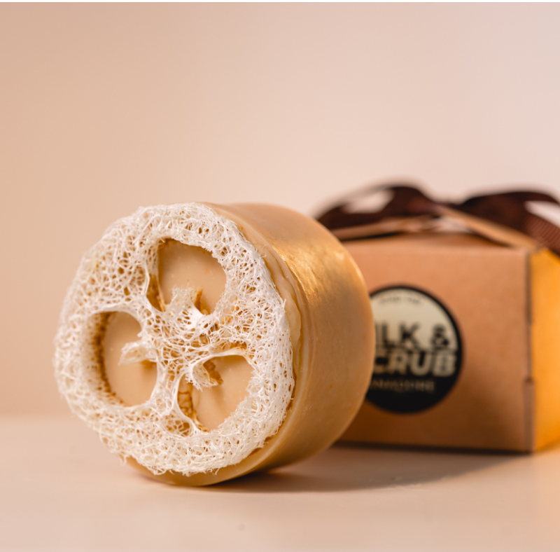 Silk&Scrub | Двулицев крем-бар с натурална гъба Луфа