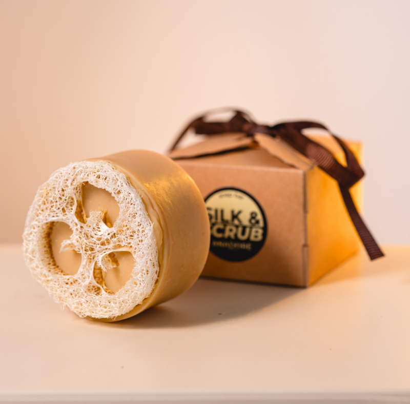 Silk&Scrub | Двулицев крем-бар с натурална гъба Луфа