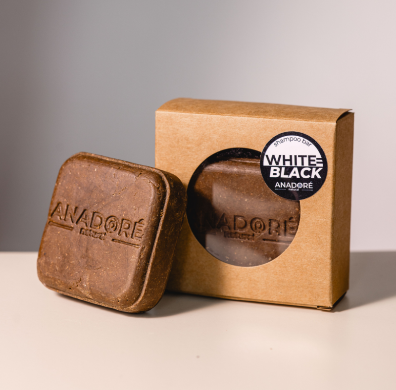 WHITE = BLACK Man | Твърд шампоан срещу сива коса и брада