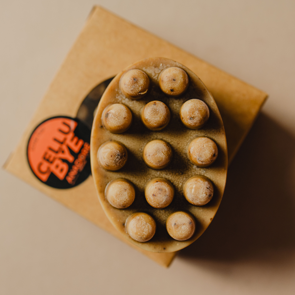 CelluBye | Антицелулитен масажен бар с кофеин, джинджифил и мента