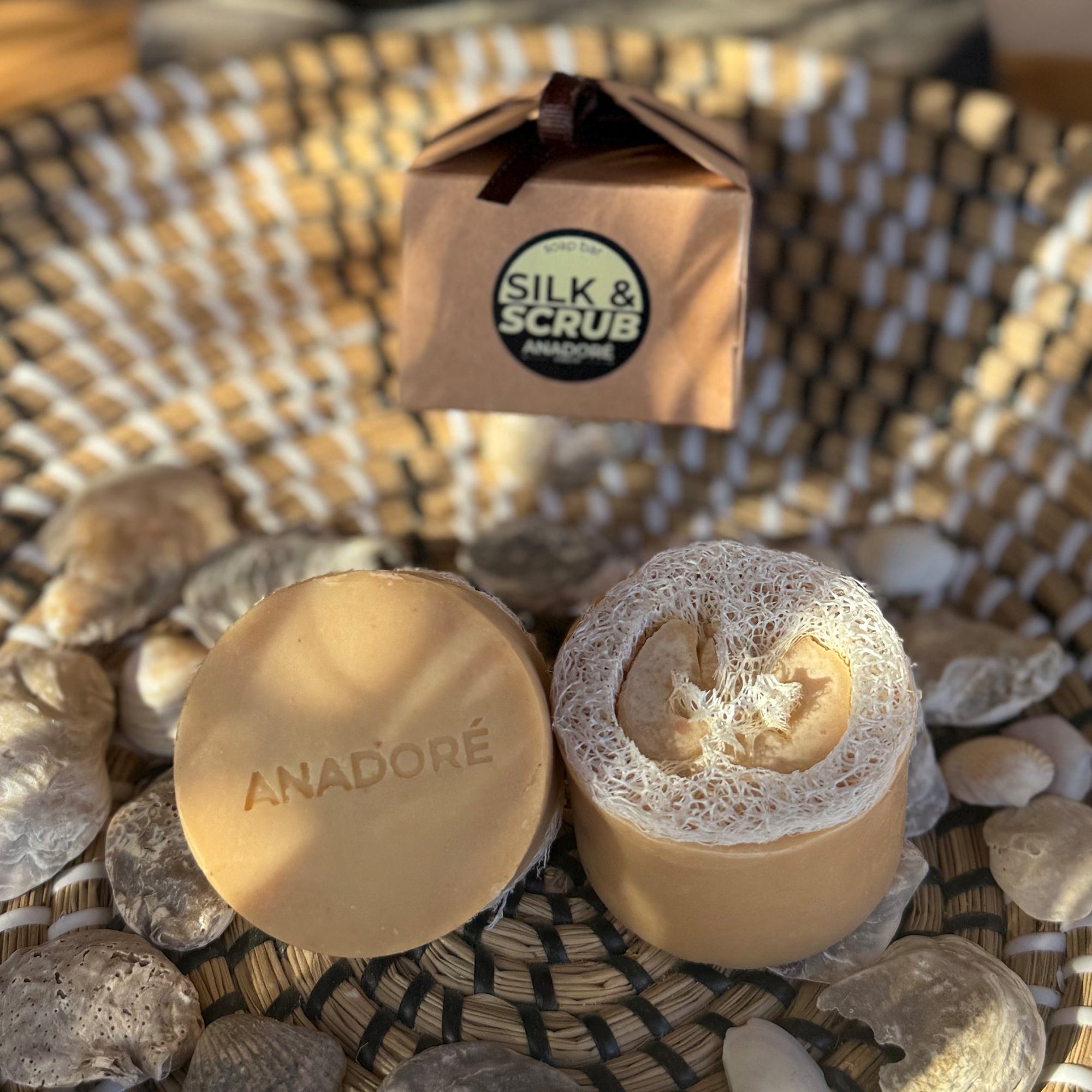 Silk&Scrub | Двулицев крем-бар с натурална гъба Loofah